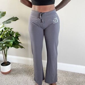 D Rhinestone Letter Drawstring Waist Sweatpants